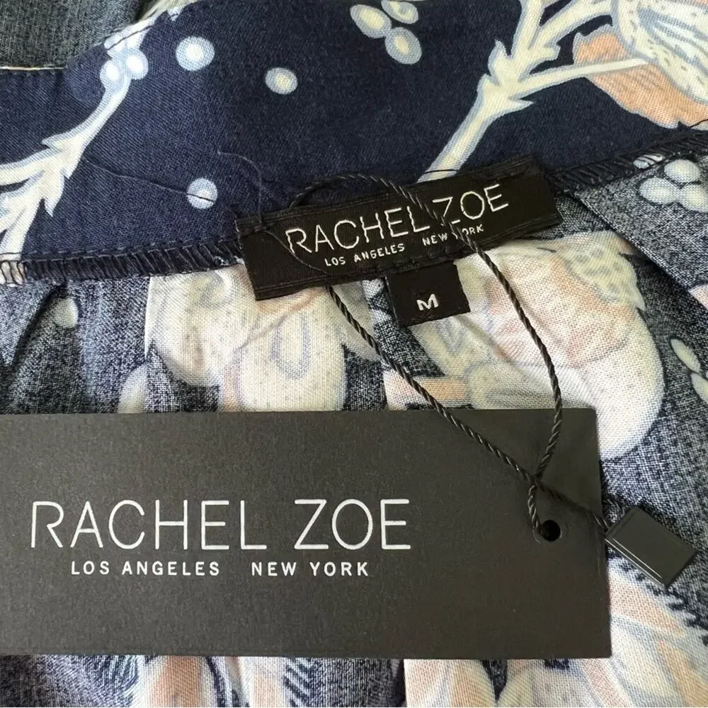 Rachel Zoe Navy Floral Tiered Maxi Skirt M
